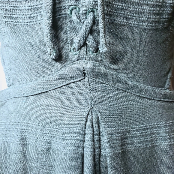Free People "Jump to it" Mini Criss Cross Back Side Cut-Out Dress Sage Sz: S - Picture 11 of 13